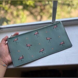 RARE Coach Flamingo Print Coin Purse